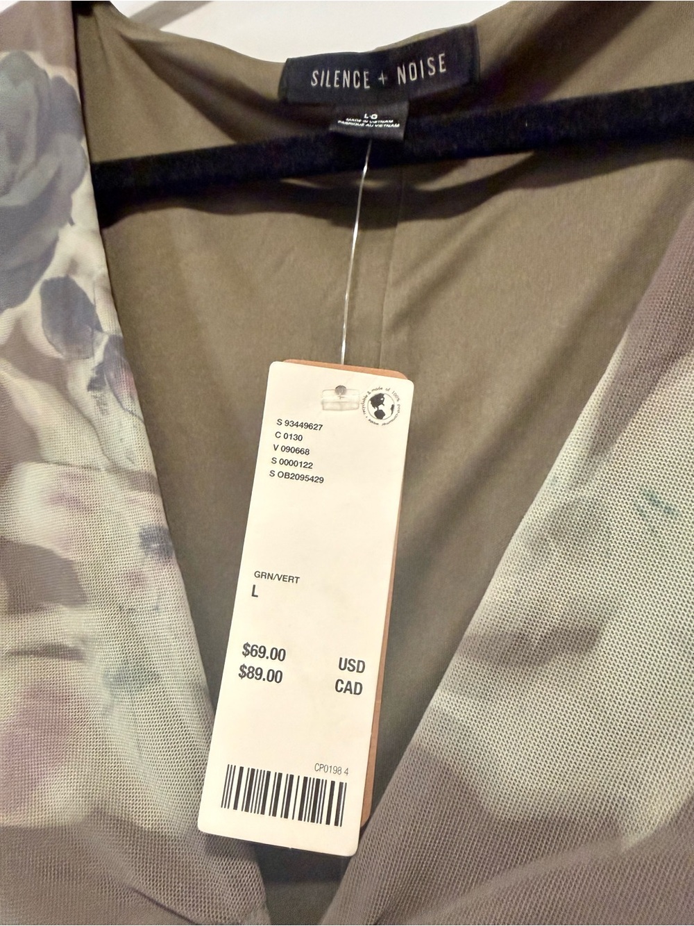 Urban Outfitters green Floral Long Sleeve Ring-Front Dress with Roses - Picture 2 of 4